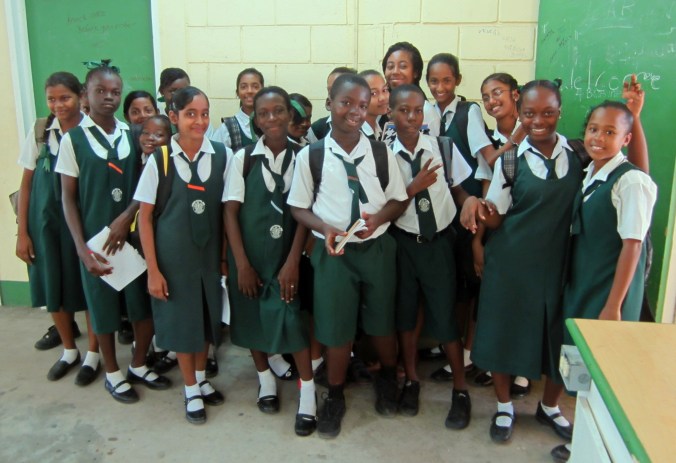 Teacher with students